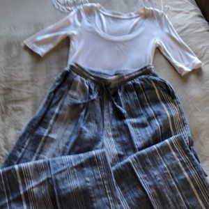 Linen wide leg pants